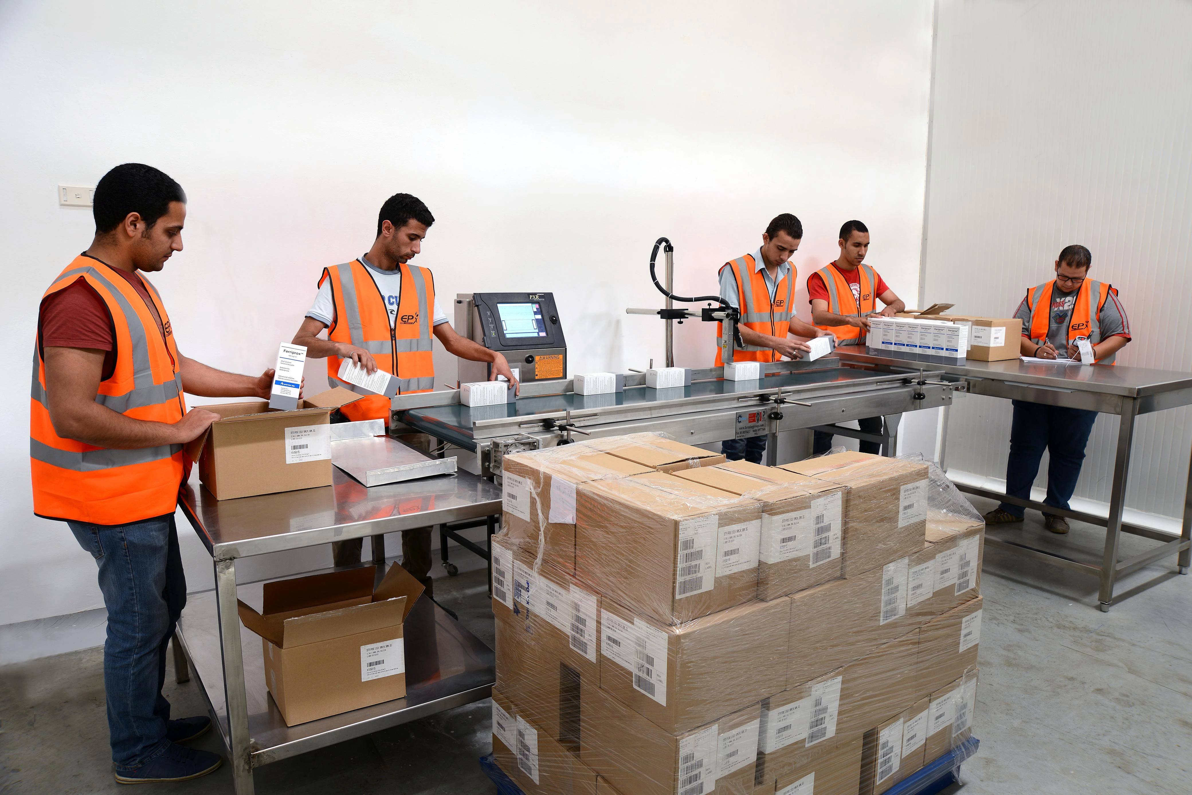 GMP labeling and kitting line at an EPx facility